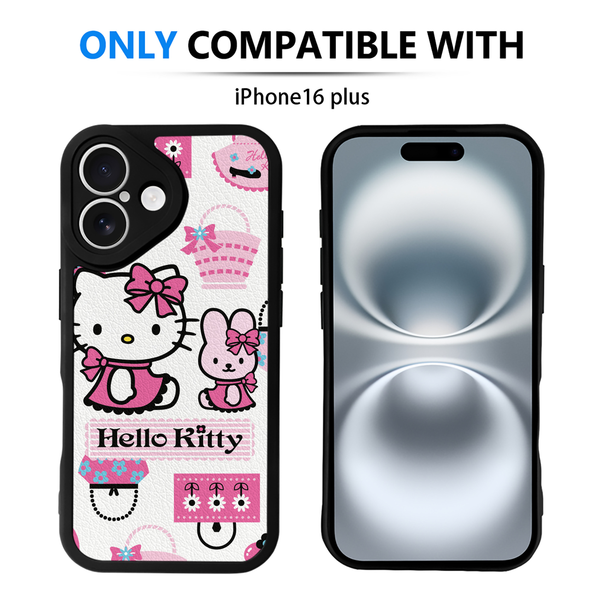（画像用） Hello Kitty ハローキティ 【iPhone 16シリーズ対応】シリコンスマホケース（レザー調） 材質：シリコン